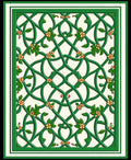 Green Intertwined Floral Vine Design Rug