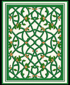 Green Intertwined Floral Vine Design Rug