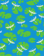 Blue Frog Pond Dragonfly Nature Design Rug