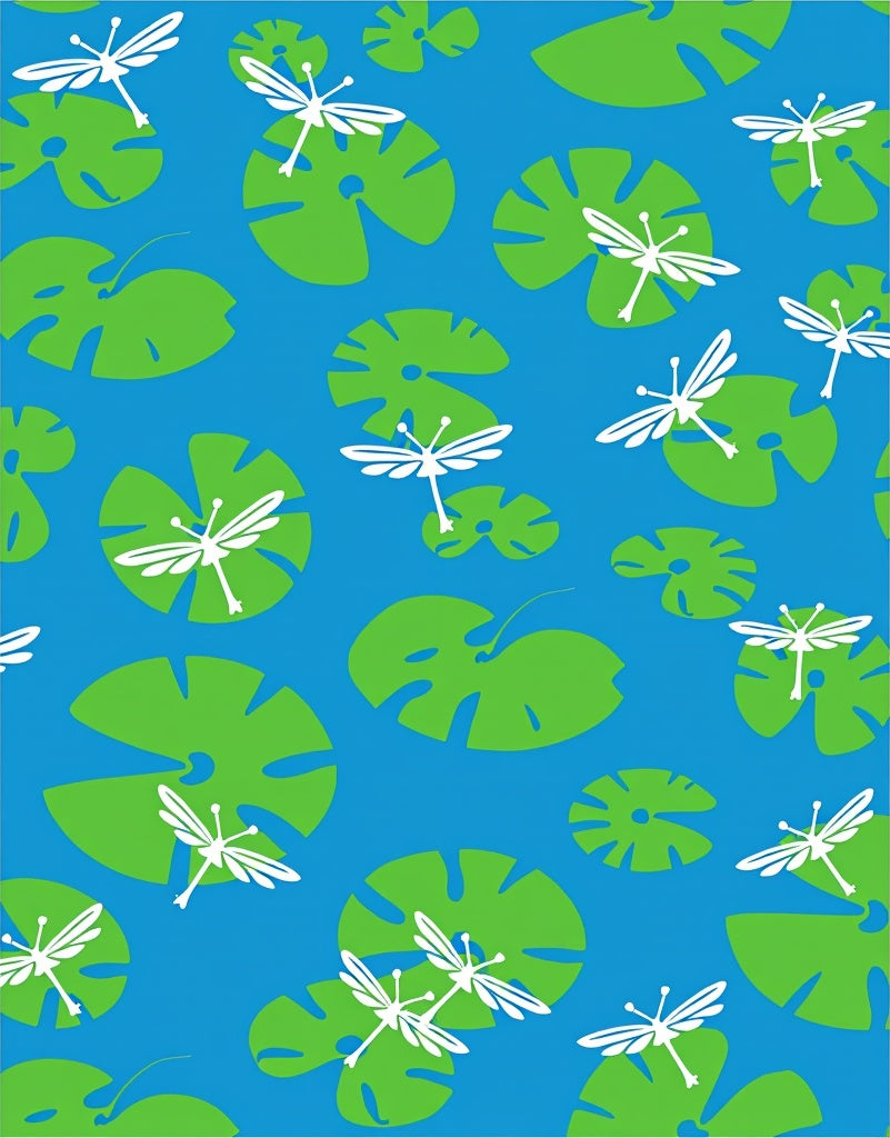 Blue Frog Pond Dragonfly Nature Design Rug