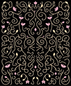 Delicate Floral Swirl Pattern Rug