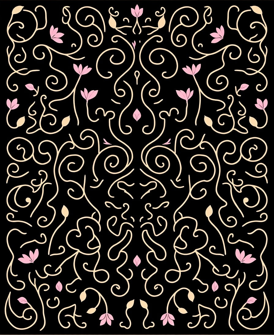 Delicate Floral Swirl Pattern Rug