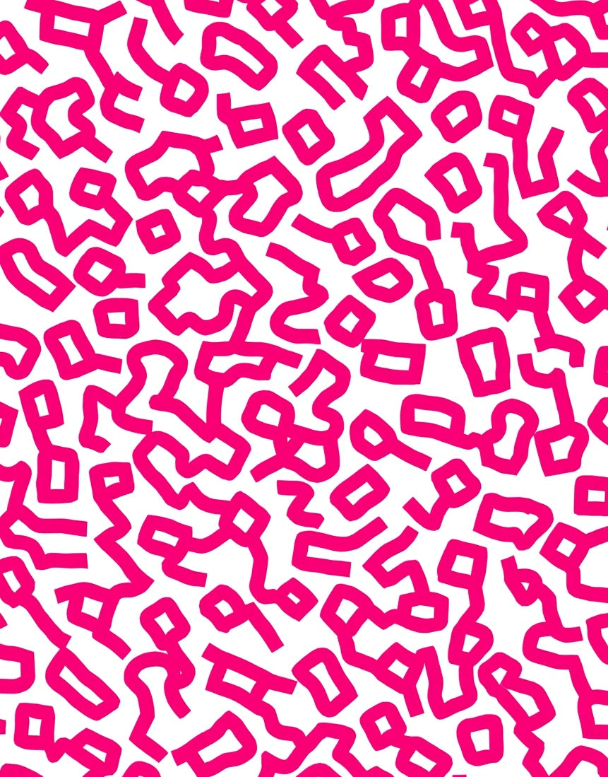 Lively Pink Abstract Pattern Rug
