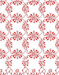 Stylized Red Floral Vine Pattern Rug