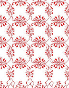 Stylized Red Floral Vine Pattern Rug