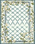 Floral Lattice Design With Branches Rug
