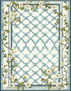 Floral Lattice Design With Branches Rug