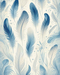 Feather Pattern With Delicate Blue Hues Rug