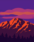 Vivid Mountain Sunset Graphic Rug