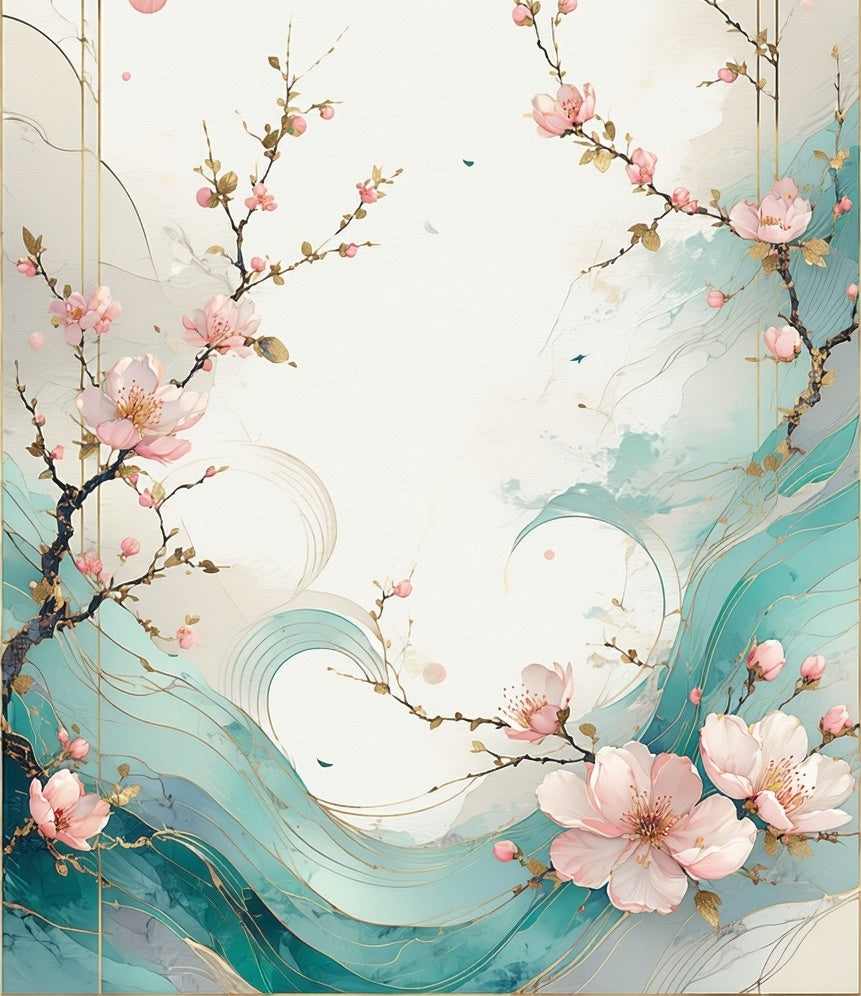 Delicate Floral Waves And Branches Rug