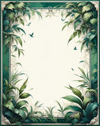 Lush Tropical Leaves with Bird Accents Rug