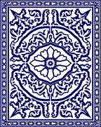 Classic Blue White Floral Medallion Rug