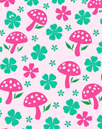 Magical Mushroom Floral Meadow Pattern Rug