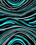 Bright Cyan Abstract Wavy Pattern Rug
