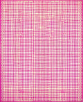 Pink White Dot Grid Pattern Rug