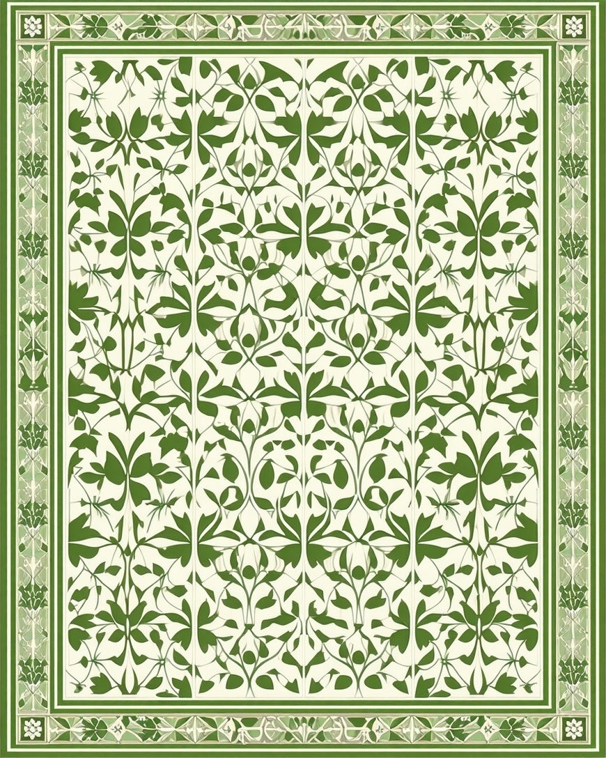 Intricate Floral Vine Pattern Rug