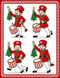 Four Christmas Nutcrackers Drumming Festive Song Rug