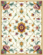 Vintage Floral Pattern with Gold Accents Rug