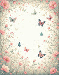 Pastel Floral Butterflies Pattern Rug