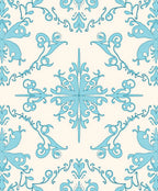 Sky Blue Vintage Floral Medallion Rug