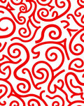 Bold Red Swirl Pattern Rug
