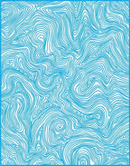 Abstract Blue Swirl Topography Pattern Rug