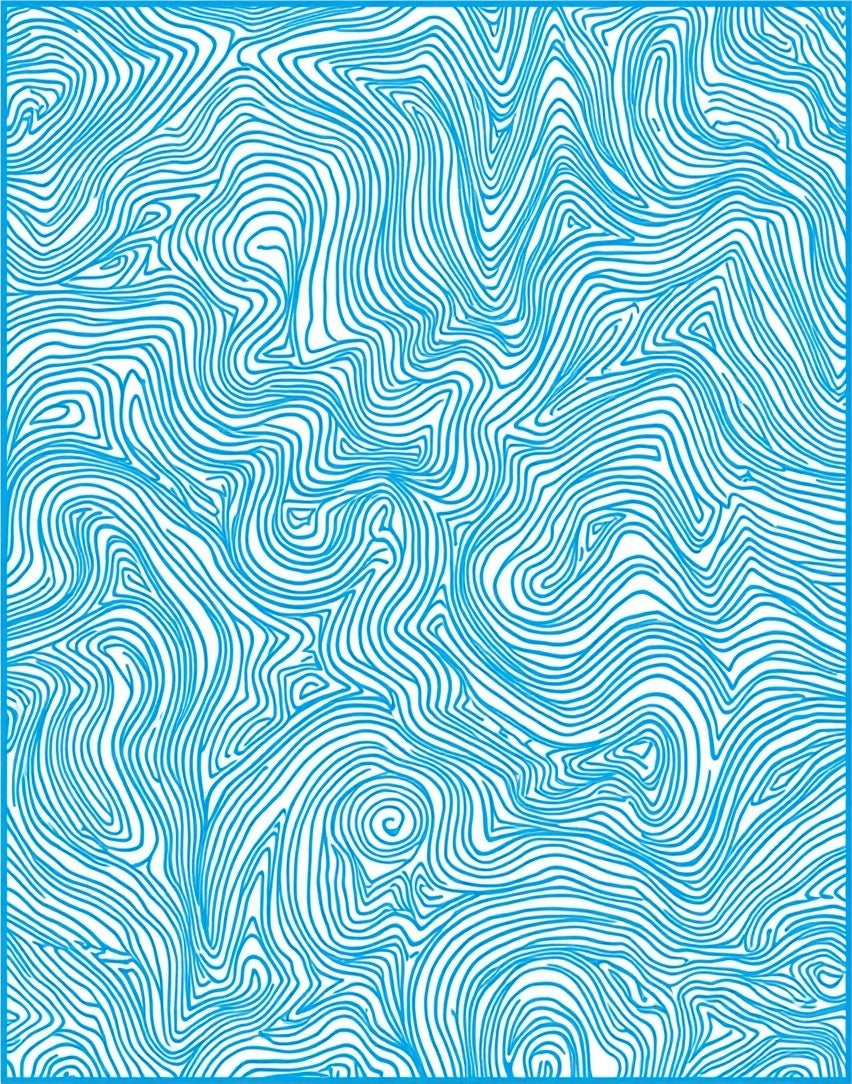 Abstract Blue Swirl Topography Pattern Rug