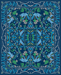 Art Nouveau Floral Symmetry Deep Blue Rug