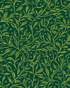 Green Vine Flower Pattern Rug
