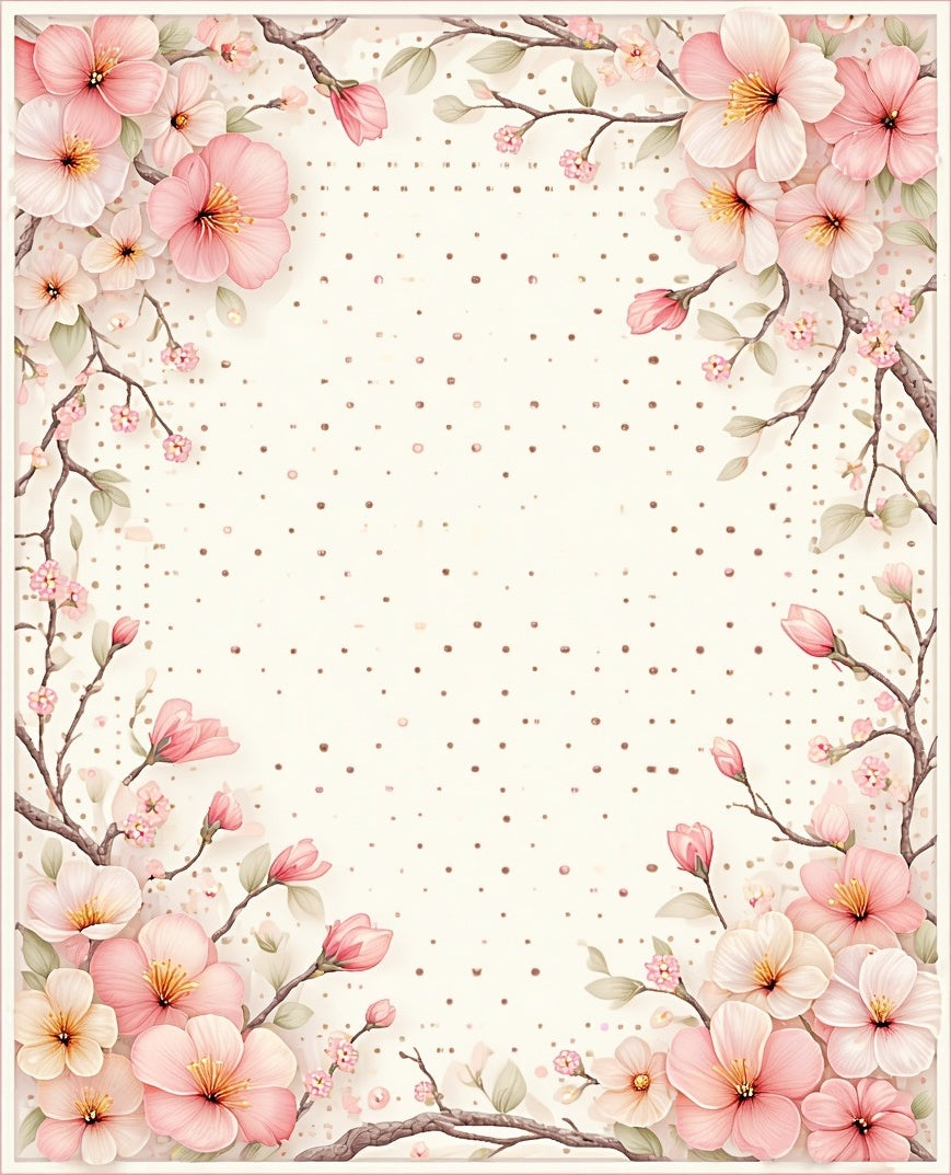 Elegant Cherry Blossom Floral Pattern Rug