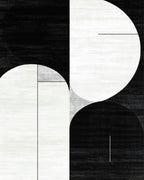 Abstract Geometric Monochrome Pattern Rug
