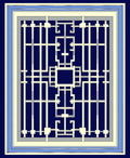 Geometric Lattice Inspired Dark Blue Rug