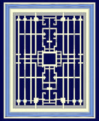 Geometric Lattice Inspired Dark Blue Rug