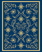 Ornate Floral Swirl Pattern Design Rug