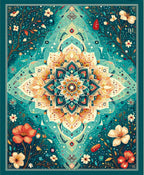Mandala Floral Nature Inspired Round Rug