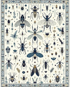 Nature Insect And Botanical Pattern Rug