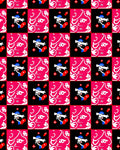 Bold Pink Black Checkerboard Face Rug