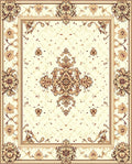 Cream Gold Ornate Floral Rug