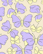 Pastel Butterfly Pattern Design Rug