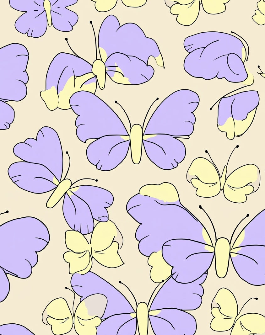 Pastel Butterfly Pattern Design Rug