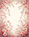 Pink Floral Branches Whimsical Design Rug