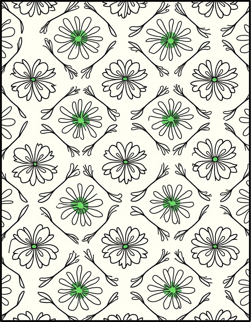 Delicate Floral Pattern Rug