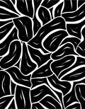 Abstract Organic Black and White Pattern Rug