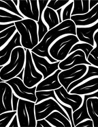 Abstract Organic Black and White Pattern Rug