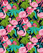 Tropical Flamingo Floral Pattern Rug