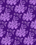 Opulent Violet Floral Scroll Pattern Rug