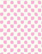 Cute Pink Rounded Squares Pattern Rug