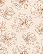 Minimalist Floral Outline Design Rug