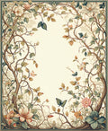 Arboreal Whimsical Floral Butterfly Design Rug