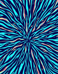 Radiating Blue Zebra Stripe Blast Rug